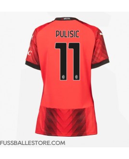 Günstige AC Milan Christian Pulisic #11 Heimtrikot Damen 2023-24 Kurzarm